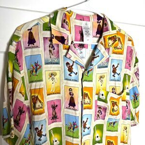 Disney Pixar Coco Mens Large Button Up Shirt Character All Over Print AOP Miguel